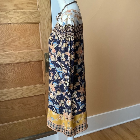 DESIGUAL Black/Gold Paula Floral Dress Size 40 - Picture 3 of 15